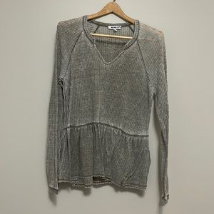 William Rast Waffle Knit Long Sleeve Tee